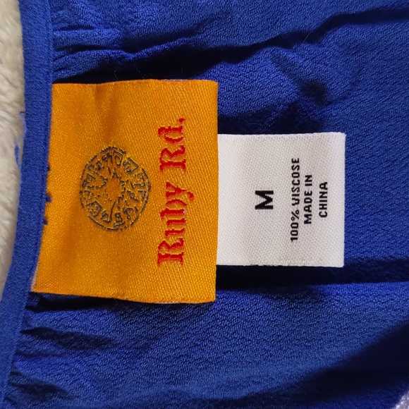 Medium royal blue 1/2 sleeve shirt, With Embroidery Detail by Ruby Rd. - Picture 10 of 14